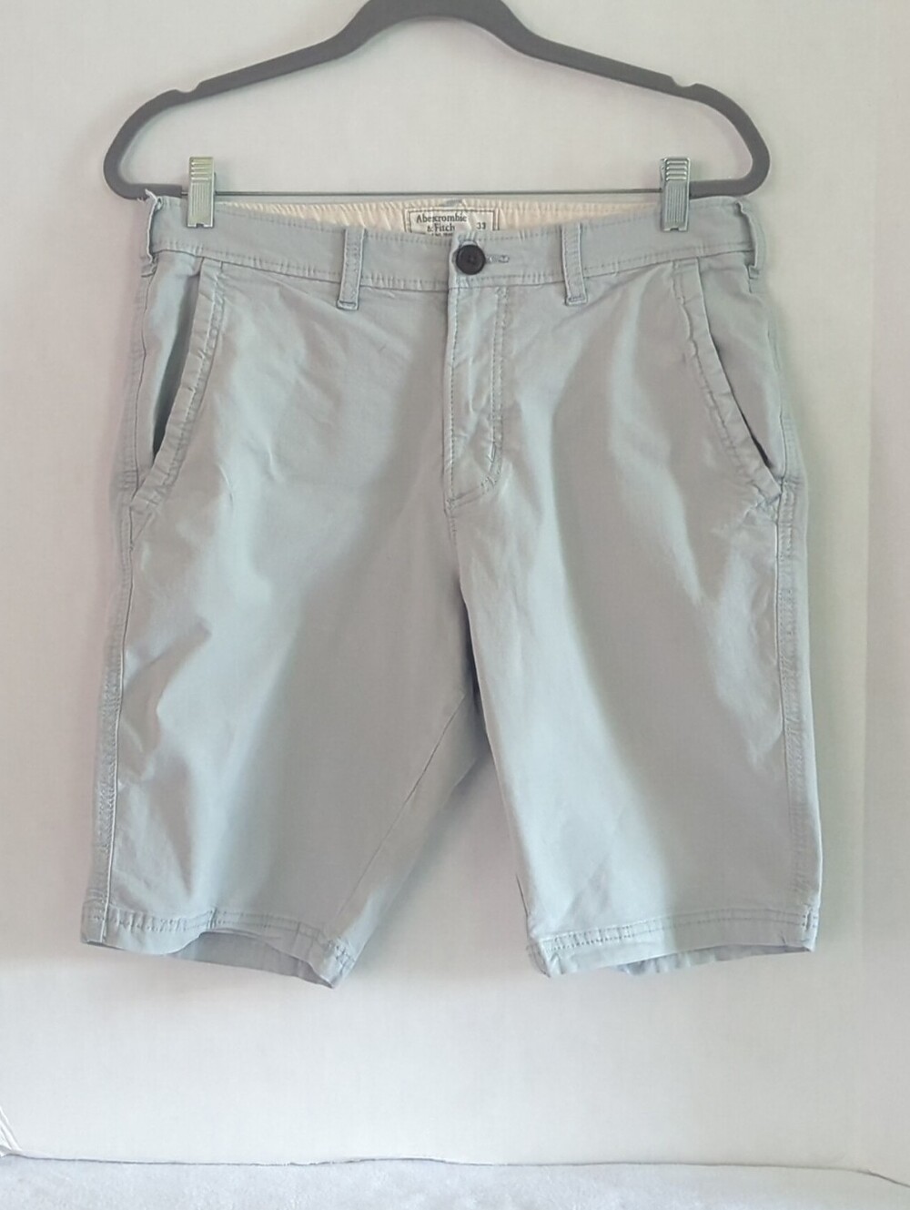 Abercrombie & Fitch Light Gray/Blue Shorts 10" Inseam w Pockets Size 33